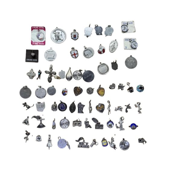 Vintage Jar of STERLING SILVER CHARMS 159 grams - (246 dollars in Melt Value) - Picture 2 of 11